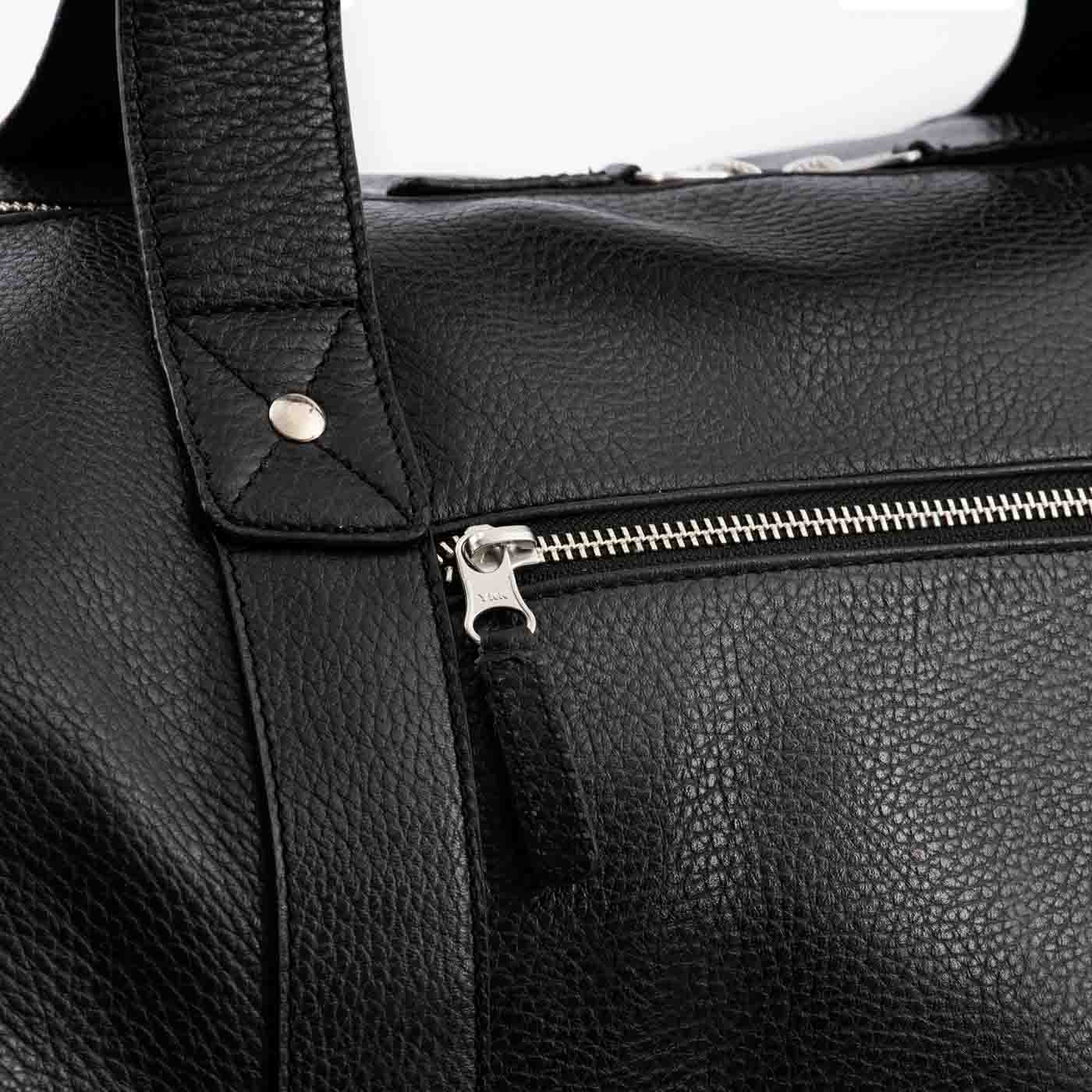 Allen Edmonds Leather Duffel Bag in Black Leather